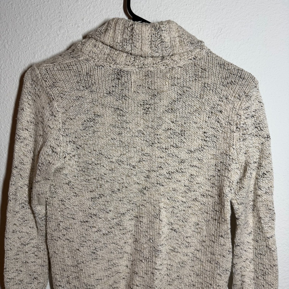 Urban Pipeline Sweater Boys‎ Small Cream Speckled Tight Knit Ribbed Shawl Collar - Picture 4 of 10